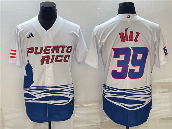 Edwin Diaz Puerto Rico Baseball white Classic jersey