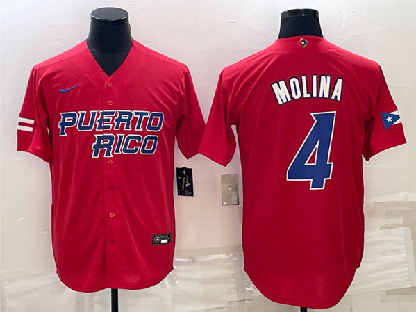 Yadier Molina Puerto Rico Baseball red Classic jersey