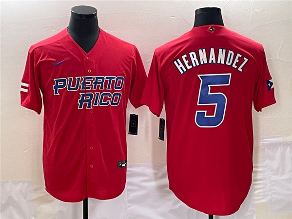 Enrique Hernandez Puerto Rico Baseball red Classic jersey