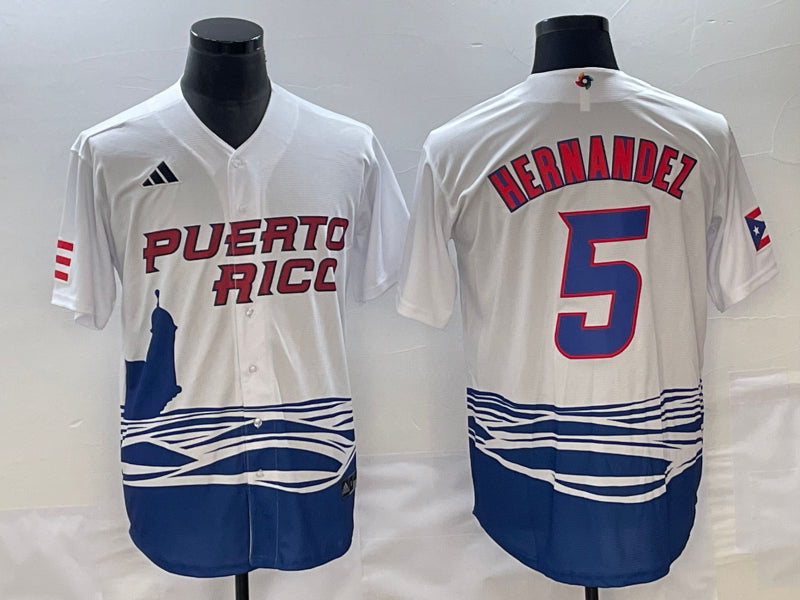 Enrique Hernandez Puerto Rico Baseball white Classic jersey