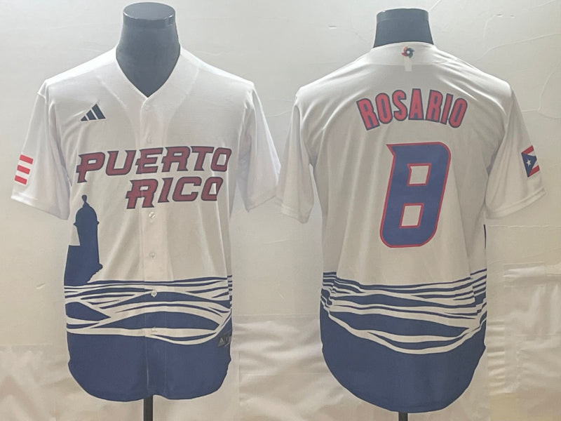 Eddie Rosario Puerto Rico Baseball white Classic jersey