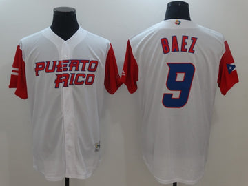 Javier Baez Puerto Rico Baseball white Classic jersey