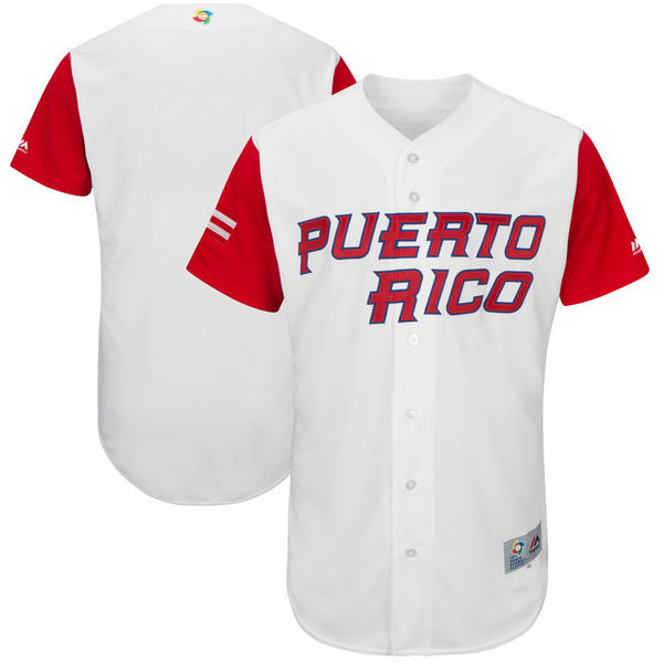 Majestic Puerto Rico Baseball white Classic jersey