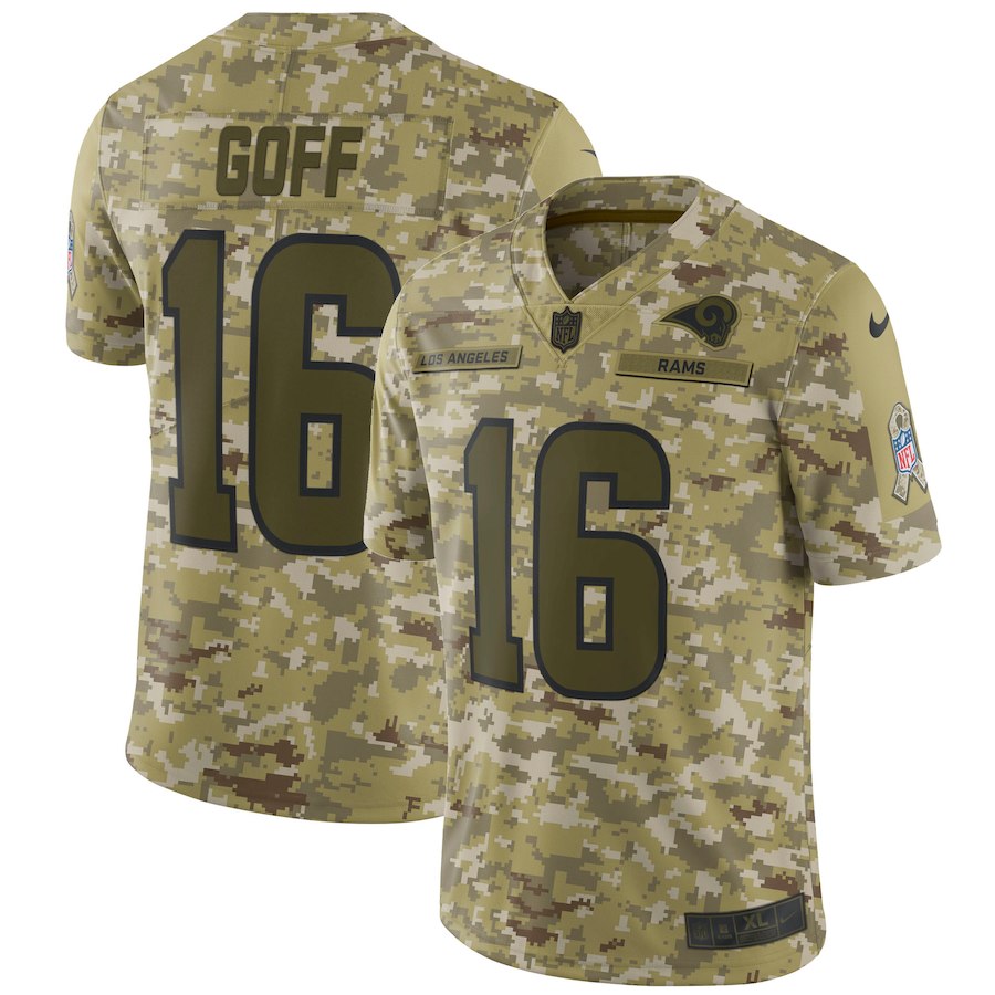 Jared Goff Los Angeles Rams camo Salute To Service jersey