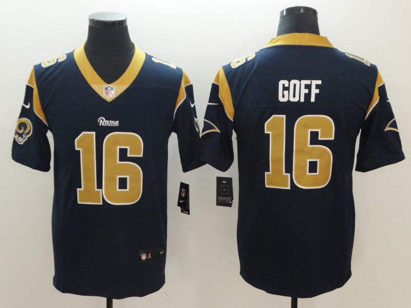 Rams #16 Jared Goff Navy Jersey