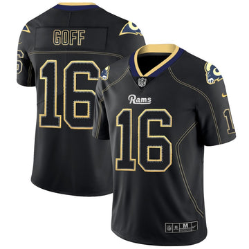 Jared Goff Los Angeles Rams black Color Rush jersey