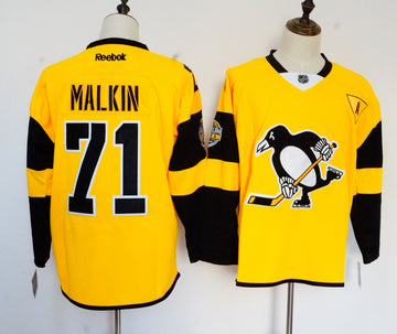 Evgeni Malkin Pittsburgh Penguins yellow jersey