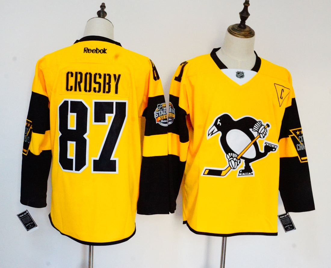 Sidney Crosby Pittsburgh Penguins yellow jersey