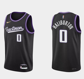 Tyrese Haliburton Sacramento Kings black City Edition jersey