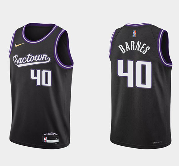 Harrison Barnes Sacramento Kings black City Edition jersey