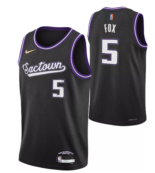 De'Aaron Fox Sacramento Kings black City Edition jersey