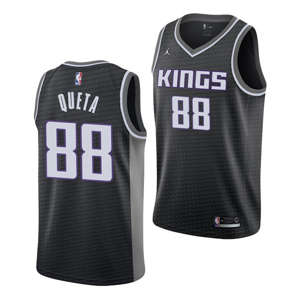 Neemias Queta Sacramento Kings black jersey