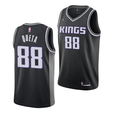 Neemias Queta Sacramento Kings black jersey