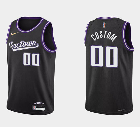 Custom Sacramento Kings black jersey