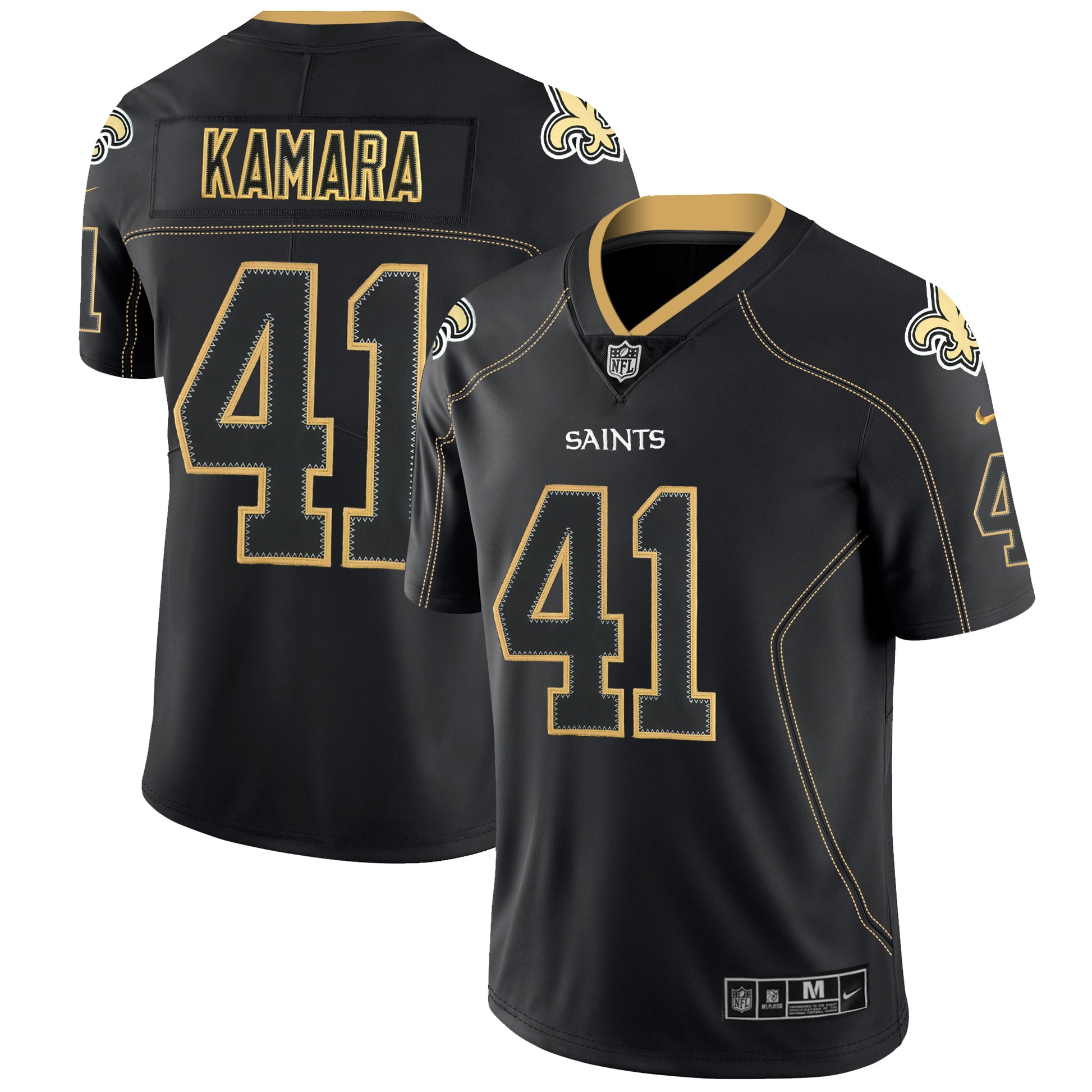 Alvin Kamara New Orleans Saints black Color Rush jersey