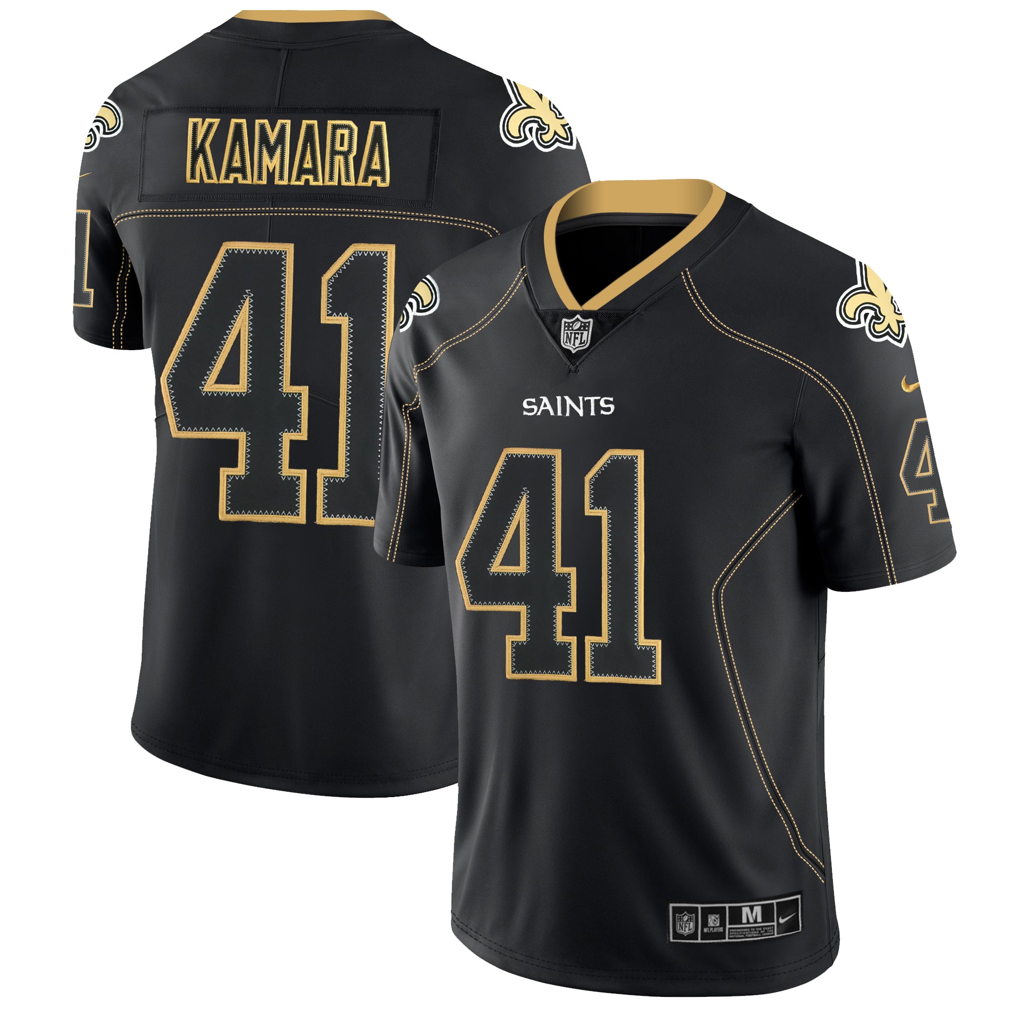Alvin Kamara New Orleans Saints black Color Rush jersey