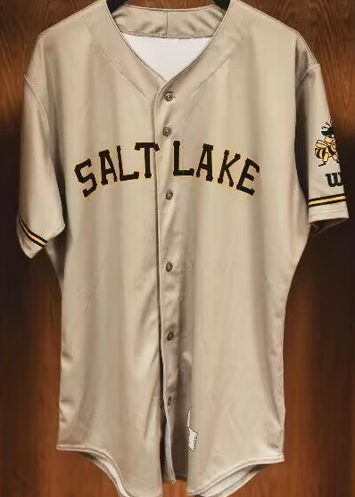 Custom Salt Lake Bees brown jersey
