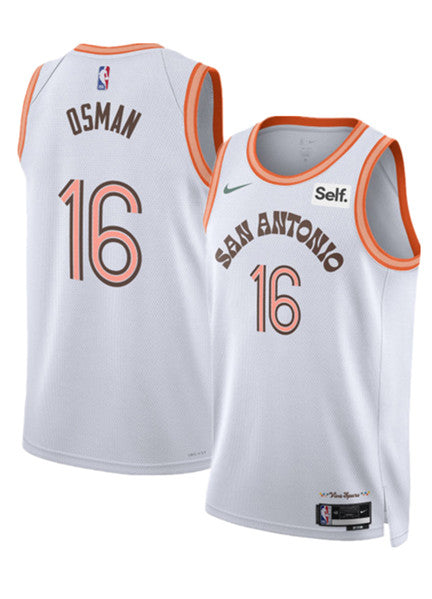Cedi Osman San Antonio Spurs white City Edition jersey