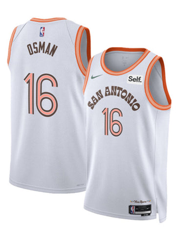 Cedi Osman San Antonio Spurs white City Edition jersey