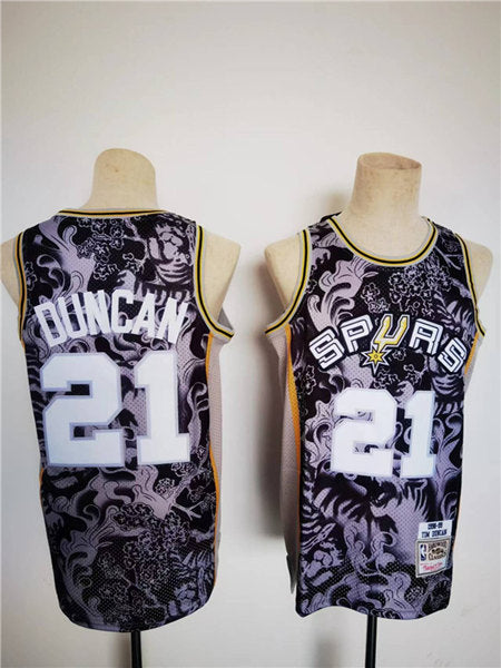 Tim Duncan San Antonio Spurs black Throwback jersey