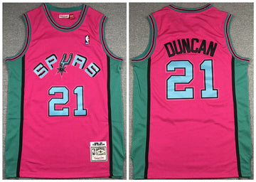 Tim Duncan San Antonio Spurs pink Throwback jersey