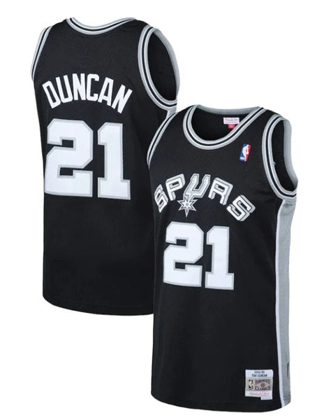Tim Duncan San Antonio Spurs black Throwback jersey