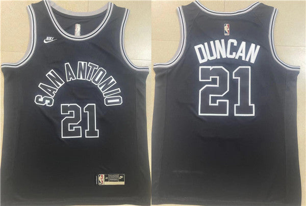 Tim Duncan San Antonio Spurs black jersey