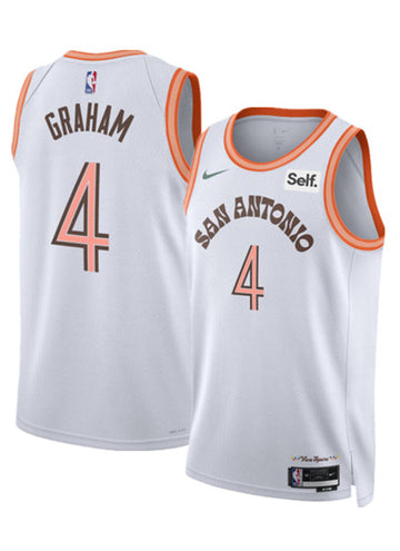 Devonte' Graham San Antonio Spurs white City Edition jersey