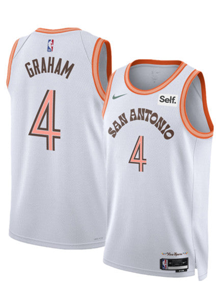 Devonte' Graham San Antonio Spurs white City Edition jersey