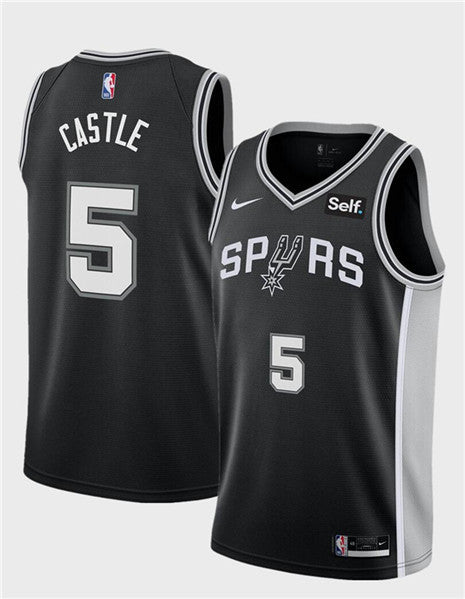 Stephon Castle San Antonio Spurs black jersey