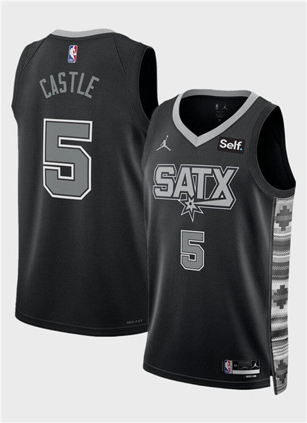 Stephon Castle San Antonio Spurs black jersey