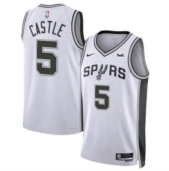 Stephon Castle San Antonio Spurs white jersey