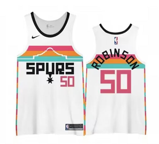David Robinson San Antonio Spurs white jersey