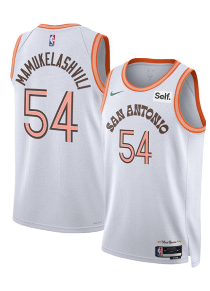 Sandro Mamukelashvili San Antonio Spurs white City Edition jersey