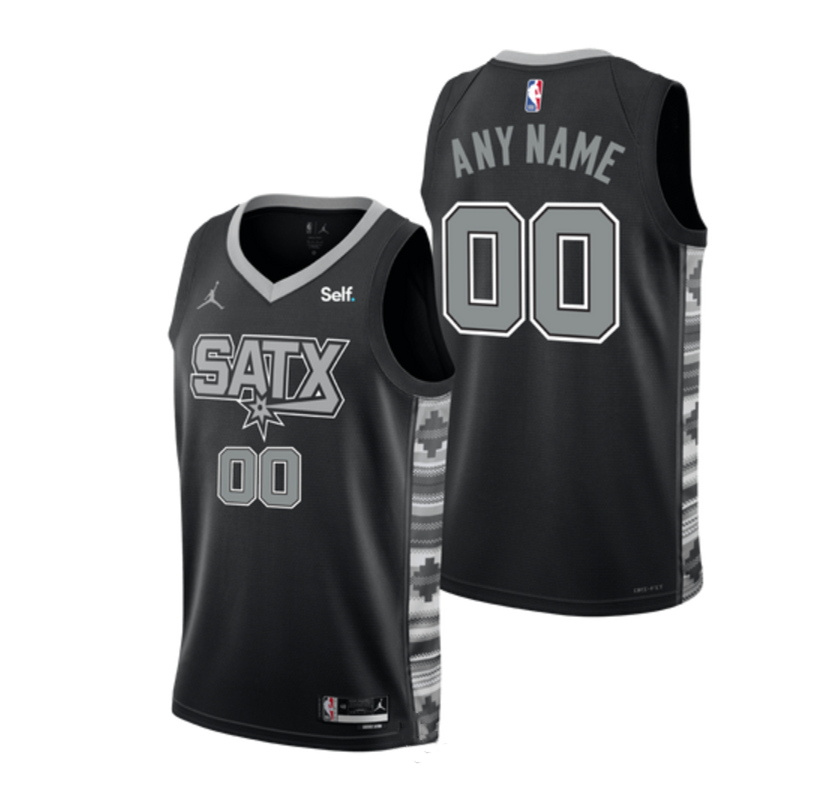 Custom San Antonio Spurs black jersey