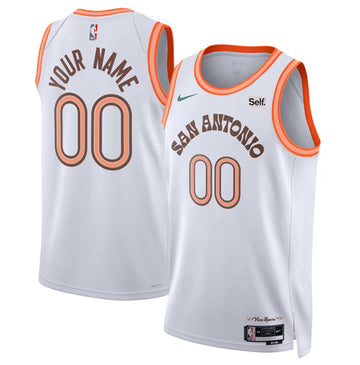Custom San Antonio Spurs white City Edition jersey