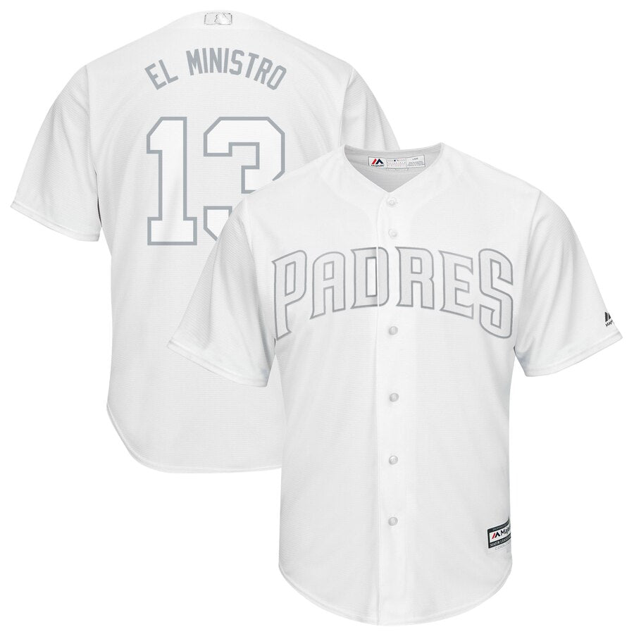 Manny Machado Majestic San Diego Padres white jersey