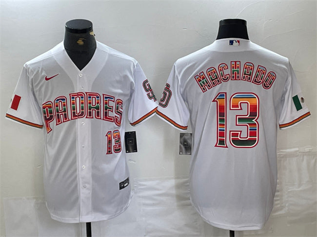 Manny Machado Mexico San Diego Padres white jersey