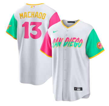 Manny Machado San Diego Padres white City Connect jersey