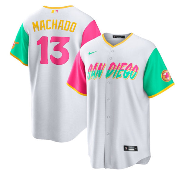 Manny Machado San Diego Padres white City Connect jersey