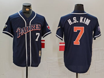 Ha-Seong Kim San Diego Padres navy jersey