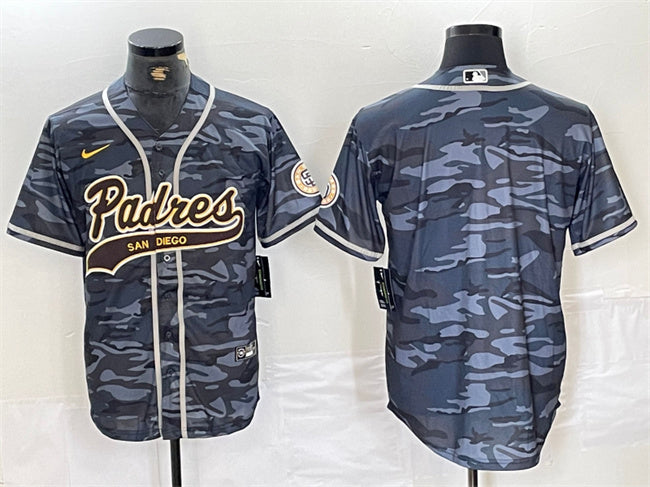 Custom San Diego Padres gray Camo jersey