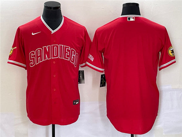Custom San Diego Padres red jersey