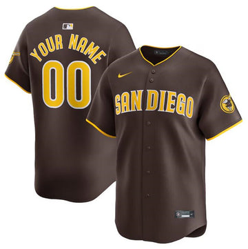 Custom San Diego Padres brown Away jersey