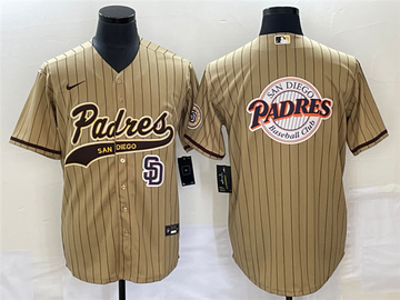 TanTeam Big Logo In Back With Patch Baseball San Diego Padres jersey