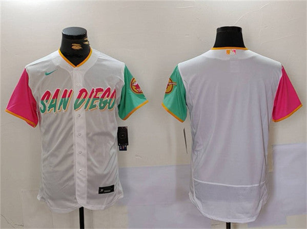 Team Big Logo San Diego Padres white City Connect jersey