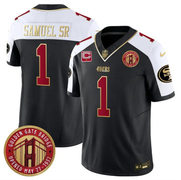 Deebo Samuel Sr Balck-White San Francisco 49ers golden FUSE jersey