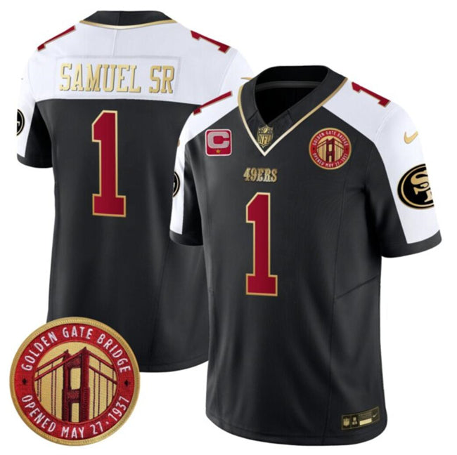 Deebo Samuel Sr Balck-White San Francisco 49ers golden FUSE jersey