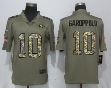 Jimmy Garoppolo San Francisco 49ers olive Salute To Service jersey