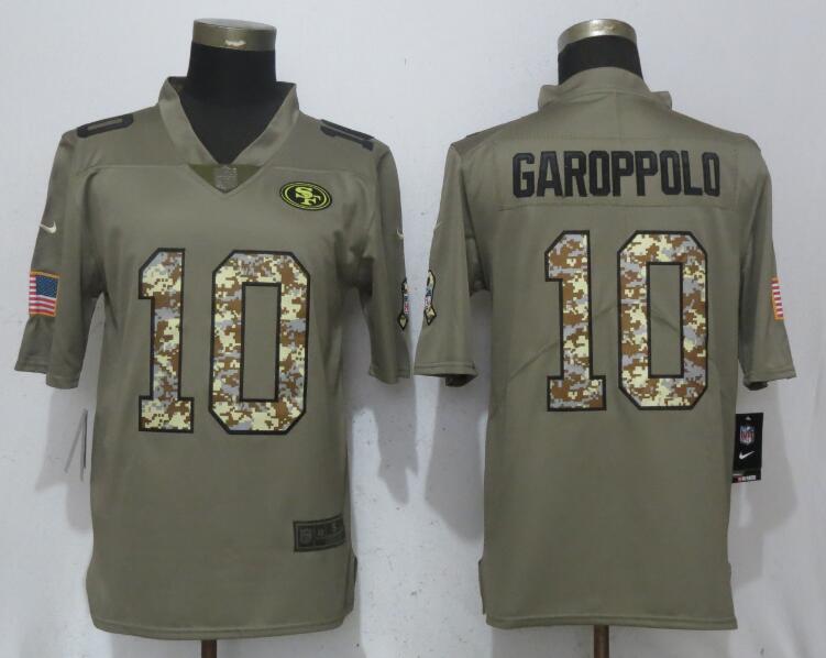 Jimmy Garoppolo San Francisco 49ers olive Salute To Service jersey